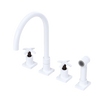 Rubinet Widespread Kitchen Set with Hand Spray White