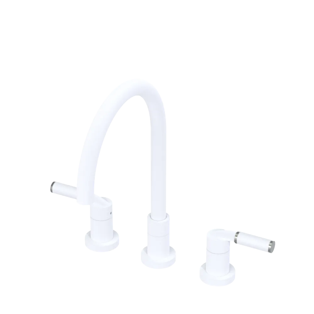 Rubinet Widespread Kitchen Set Matt White