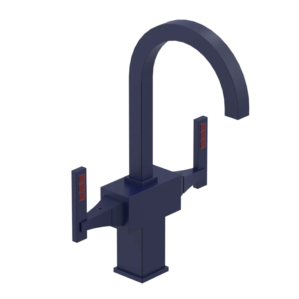 Rubinet Single Hole Dual Handle Lav. Set. (less drain) Midnight Blue