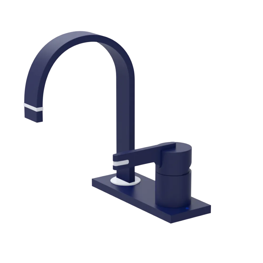Rubinet 4" Centre Single Control Lav. Set (less drain) Midnight Blue
