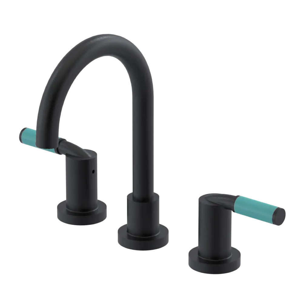 Rubinet Widespread Lav set (less drain) Matt Black