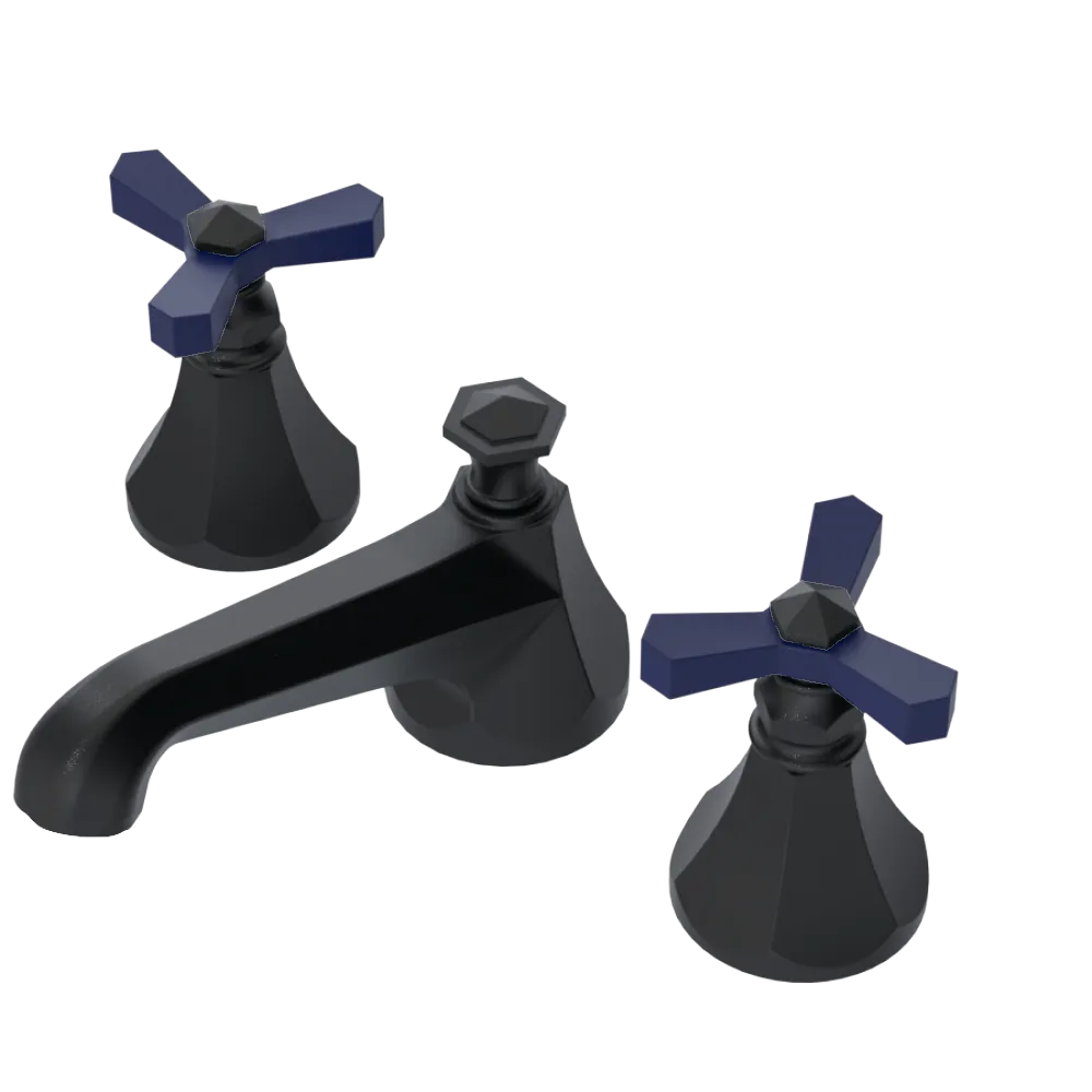 Rubinet Widespread Lav. Set. (less drain) Matt Black