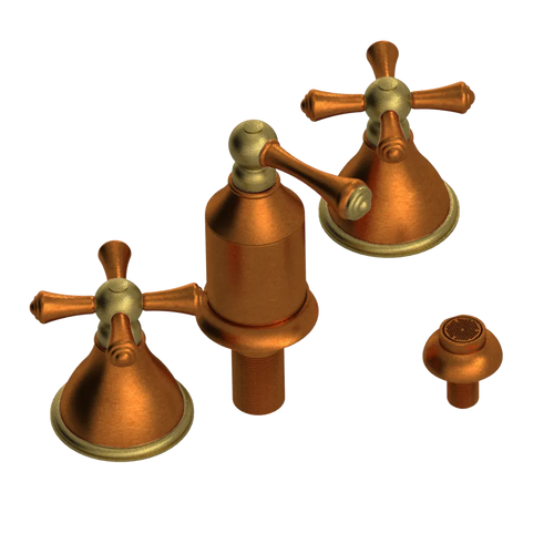 Rubinet Bidet Fitting with Spray, Diverter, and Vacum Breaker (Less Drain) Antique Copper Matt