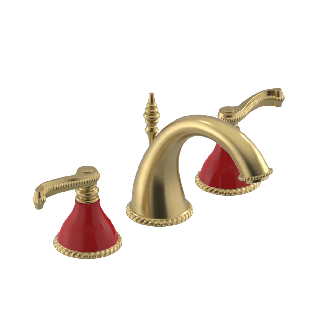 Rubinet Widespread Lav. Set. (less drain) Satin Brass