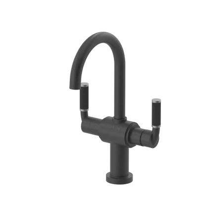 Rubinet Single Hole Dual Handle Lav. Set. (less drain) Matt Black