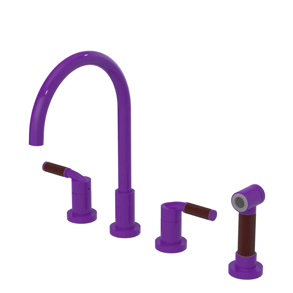 Rubinet Widespread Kitchen Set with Hand Spray Purple Haze