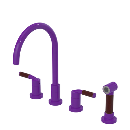 Rubinet Widespread Kitchen Set with Hand Spray Purple Haze