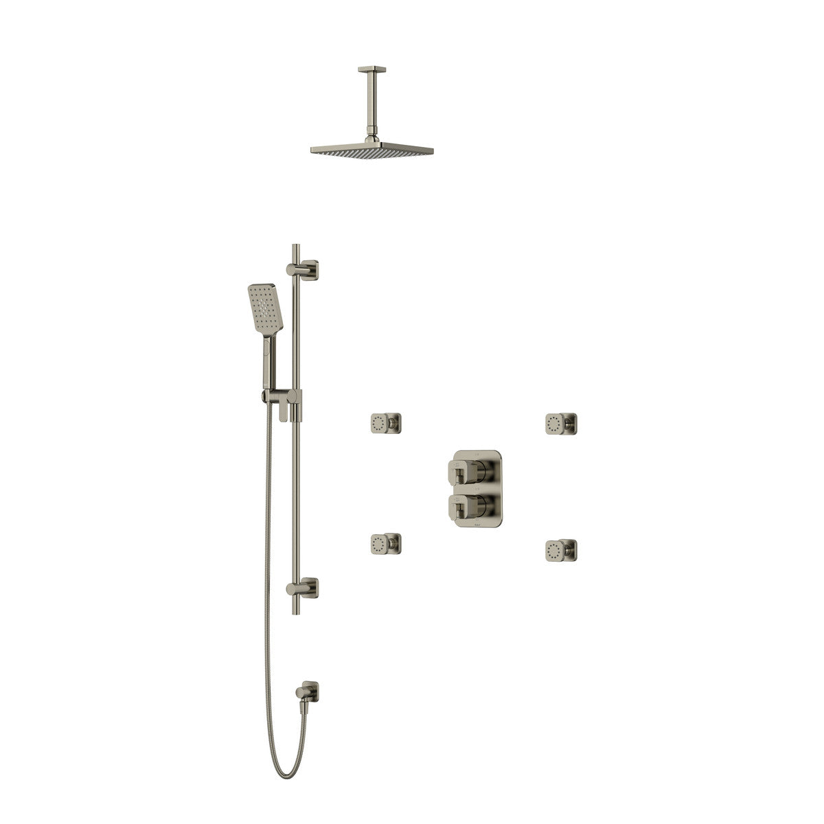 Riobel Equinox Shower Kit Type T/P Double Coaxinal With 4 Body Jets