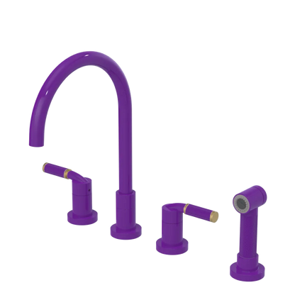 Rubinet Widespread Kitchen Set with Hand Spray Purple Haze