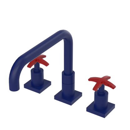 Rubinet Widespread Kitchen Set with Genesis Spout Midnight Blue