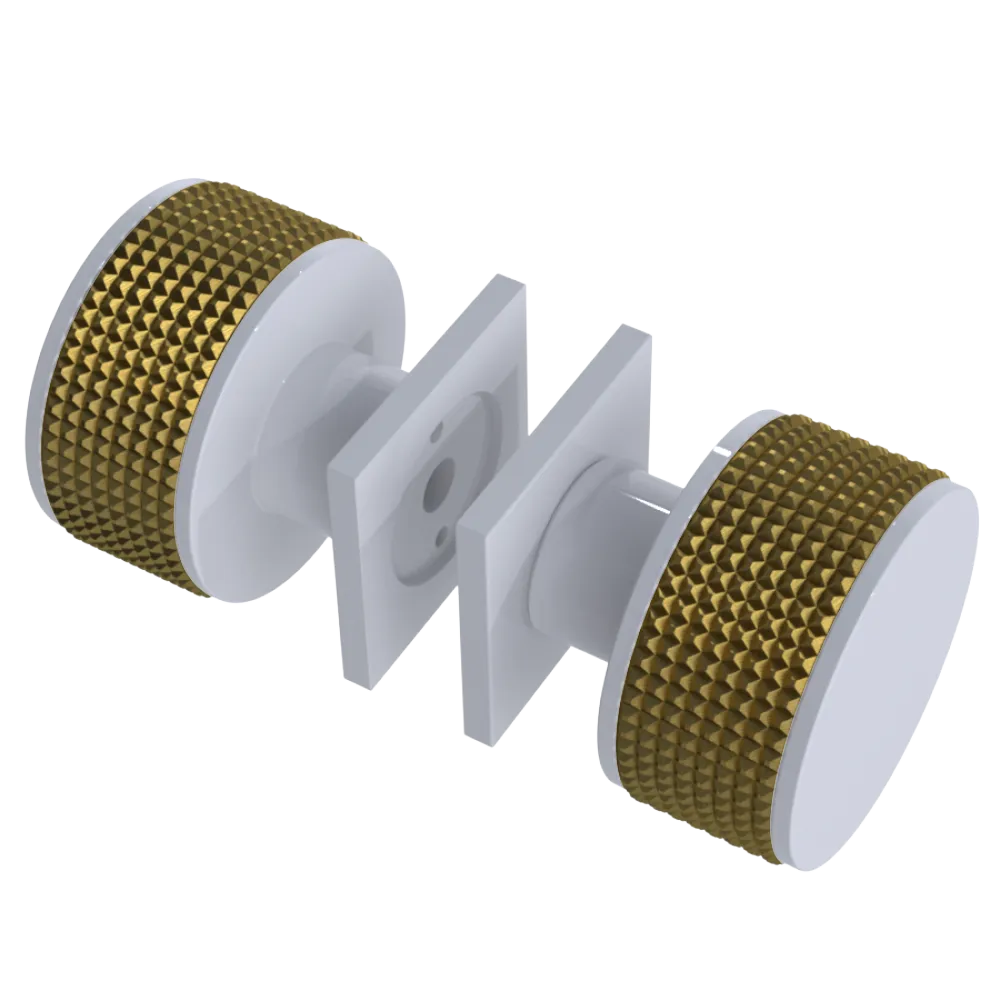 Rubinet Shower Door Knob (set) White