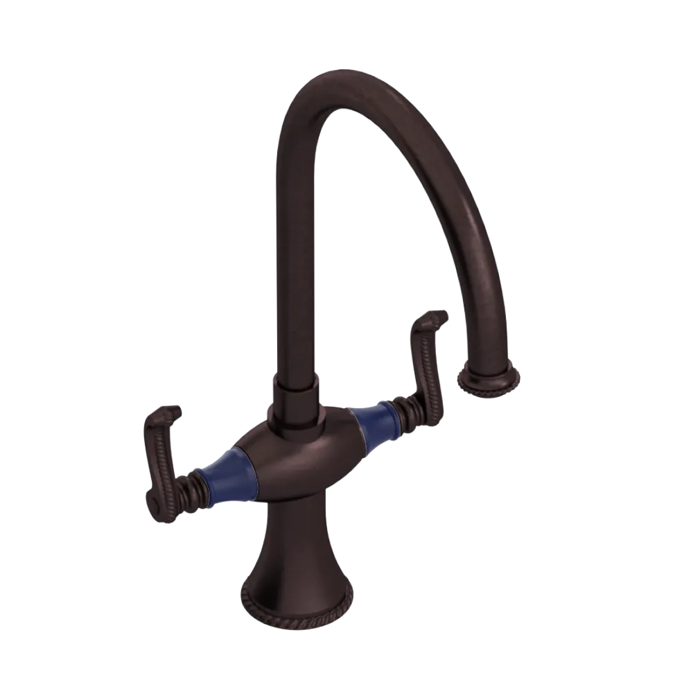 Rubinet Two Handle Single Hole Kitchen Set Tuscan Brass