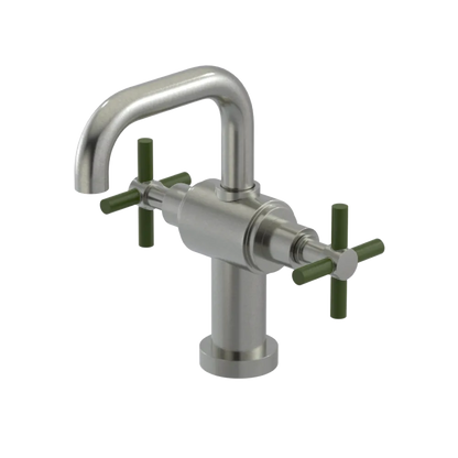 Rubinet Single Hole Dual Handle Lav. Set. (less drain) Satin Nickel