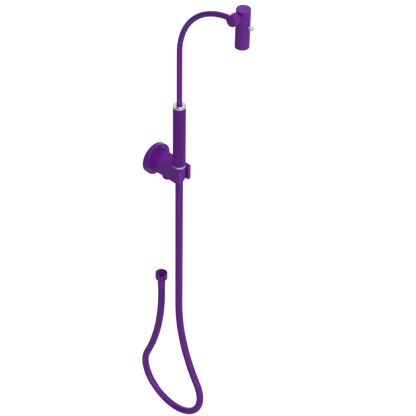 Rubinet Hand Held Shower Bidet with Extended Reach & Dual Function Spray Including Wall Bracket with Supply & Hose (Round) Purple Haze