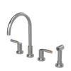 Rubinet Widespread Kitchen Set with Hand Spray Satin Nickel