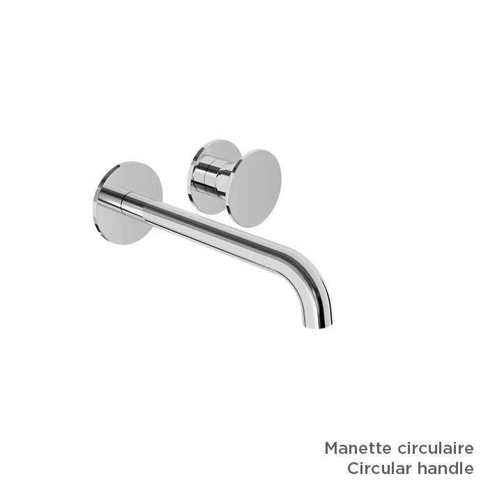 Baril Single lever wall-mounted lavatory faucet (without handle), drain not included