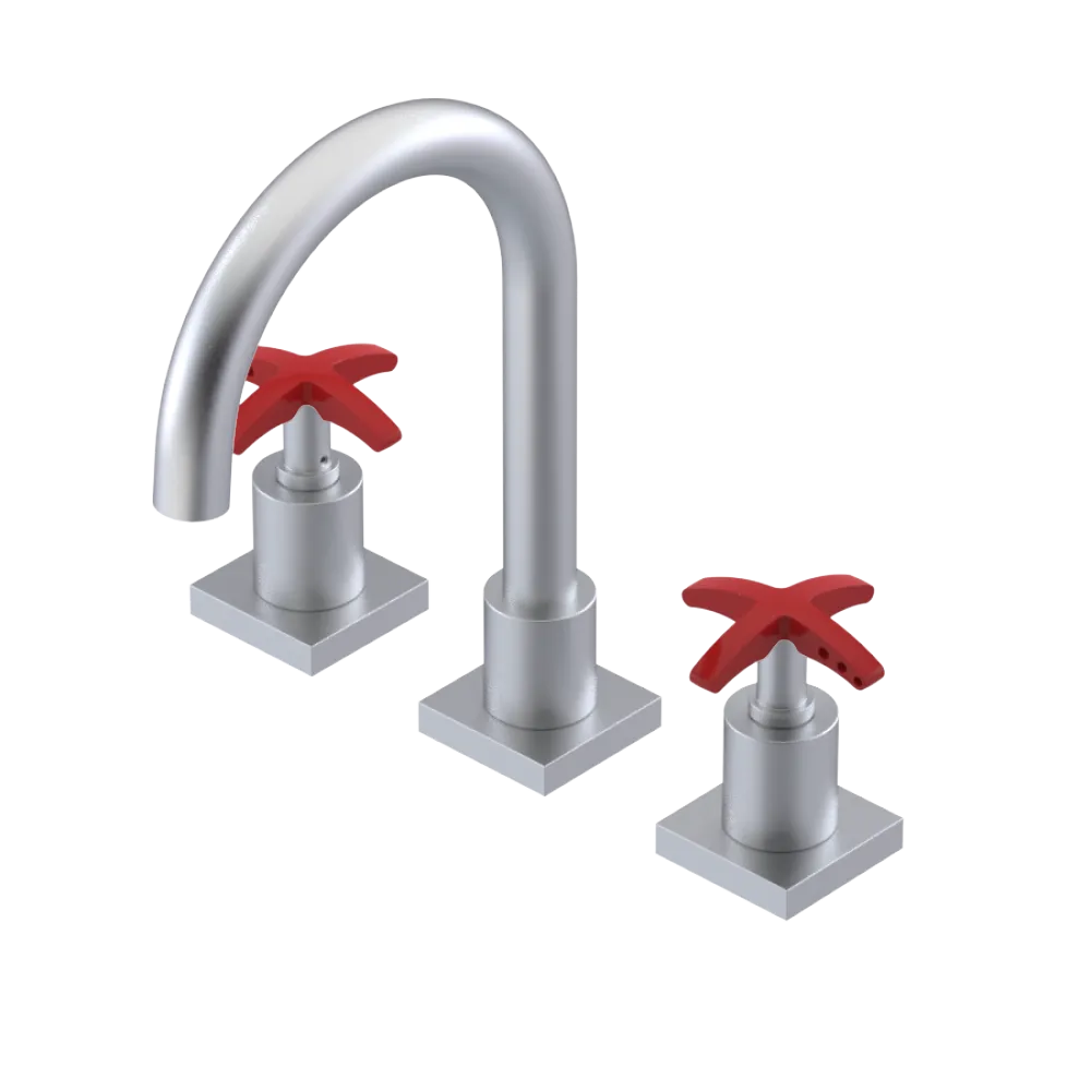 Rubinet Widespread Lav. Set. (less drain) Satin Chrome