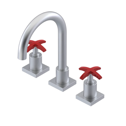 Rubinet Widespread Lav. Set. (less drain) Satin Chrome