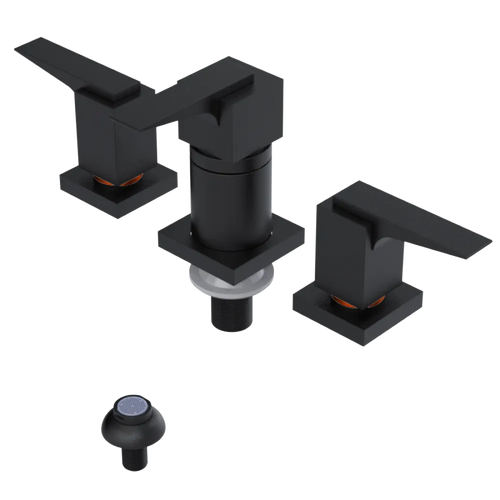 Rubinet Bidet Fitting with Spray, Diverter, and Vacuum Breaker (less drain) Matt Black
