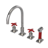 Rubinet Widespread Kitchen Set with Hand Spray Polished Nickel
