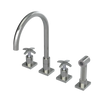 Rubinet Widespread Kitchen Set with Hand Spray Satin Nickel