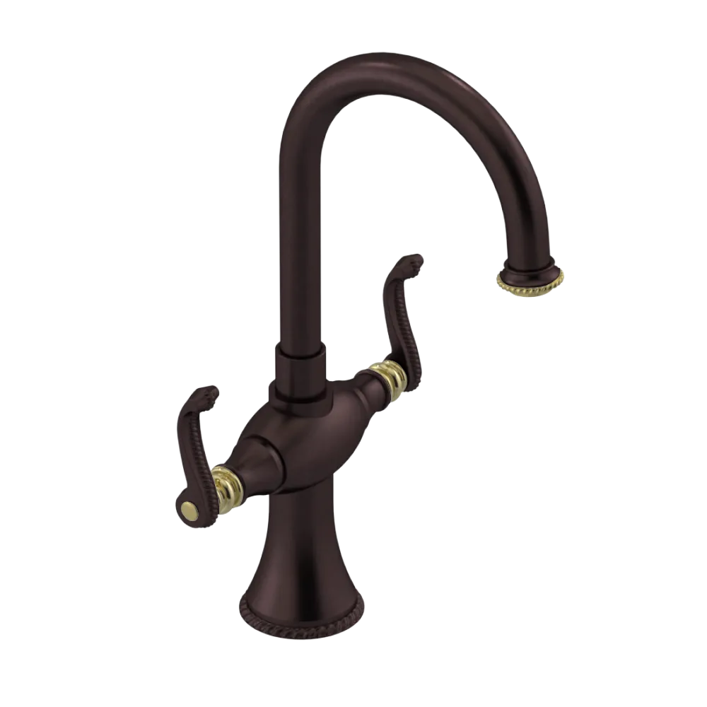 Rubinet Single Hole Dual Handle Lav. Set. (less drain) Oil Rubbed Bronze