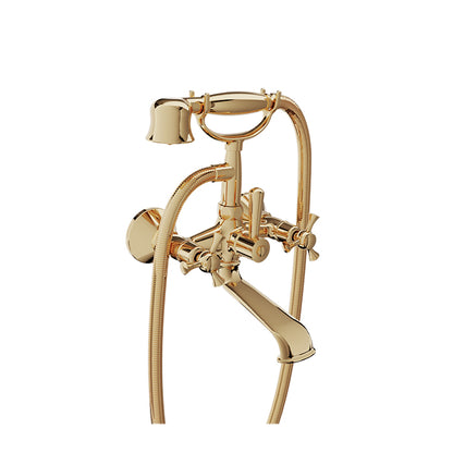 Baril Wall-mounted tub faucet with hand shower