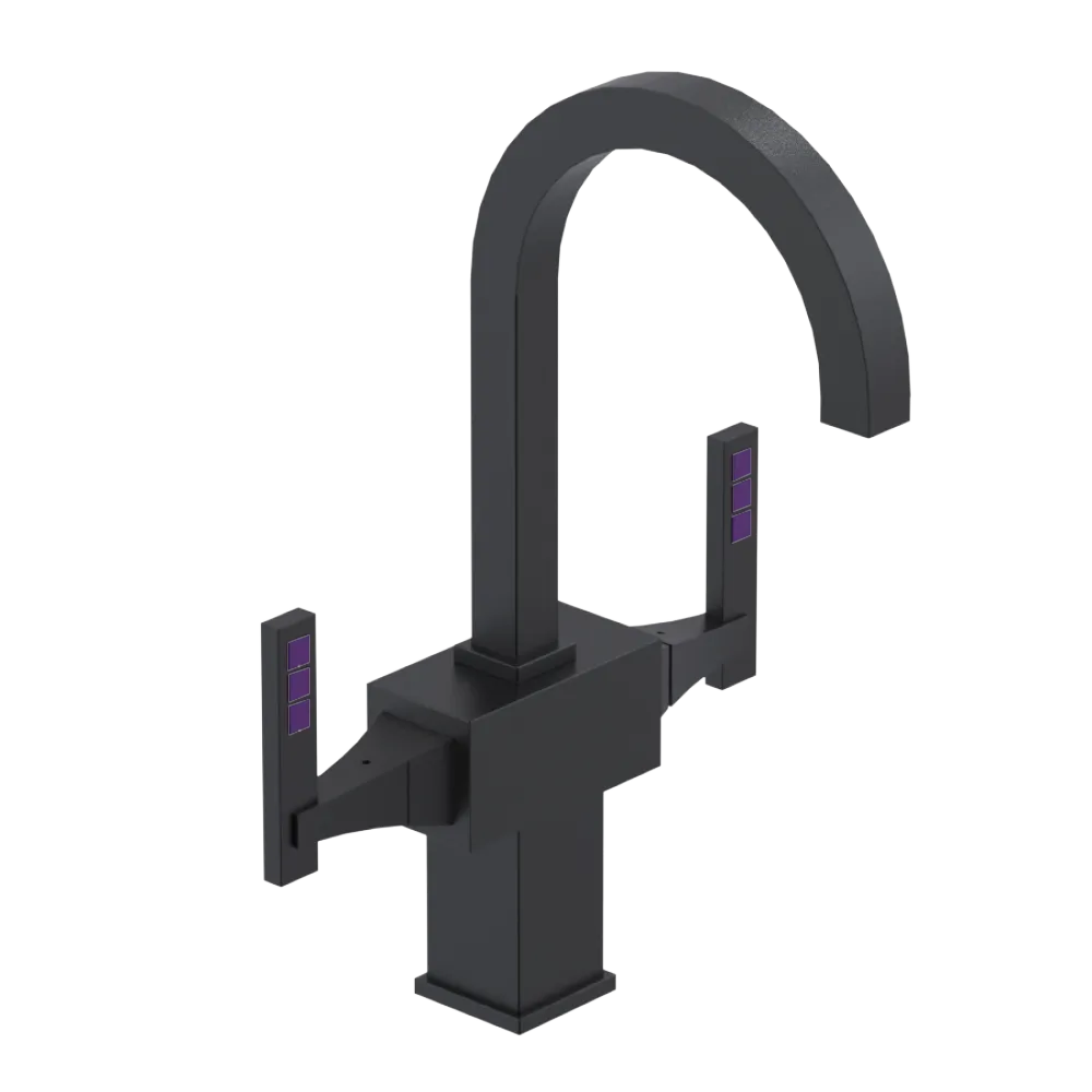Rubinet Single Hole Dual Handle Lav. Set. (less drain) Matt Black