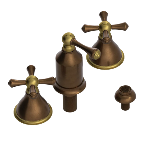 Rubinet Bidet Fitting with Spray, Diverter, and Vacum Breaker (Less Drain) Tuscan Brass