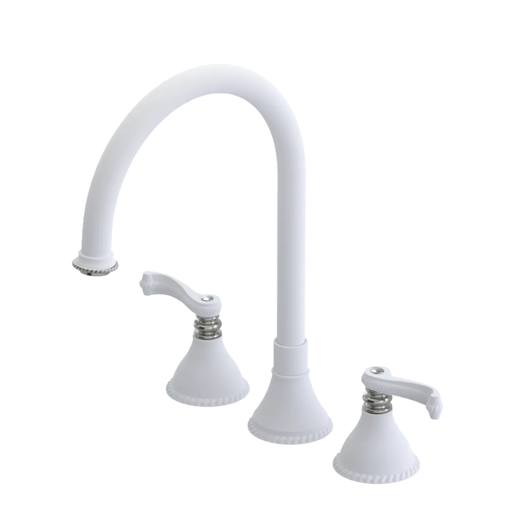 Rubinet Widespread Kitchen Set Matt White