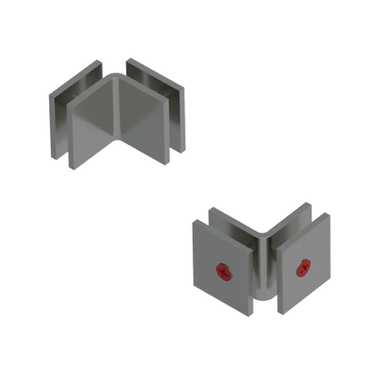 Rubinet 90 Glass to Glass Open Face Satin Nickel