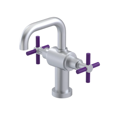 Rubinet Single Hole Dual Handle Lav. Set. (less drain) Satin Chrome