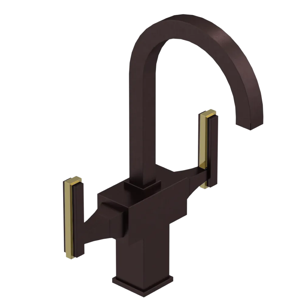 Rubinet Single Hole Dual Handle Lav. Set. (less drain) Oil Rubbed Bronze