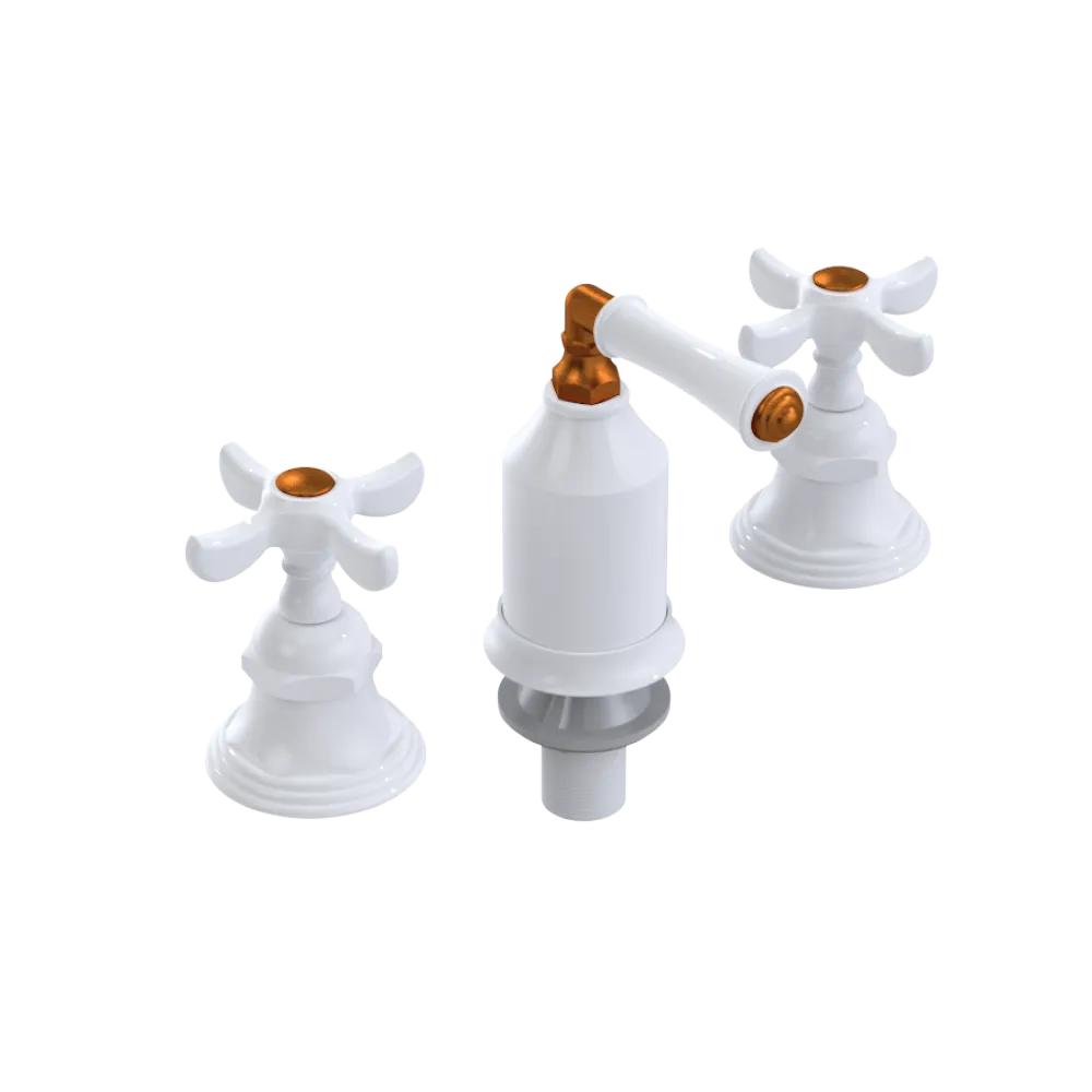 Rubinet Bidet Fitting with Spray, Diverter, and Vacum Breaker (Less Drain) White