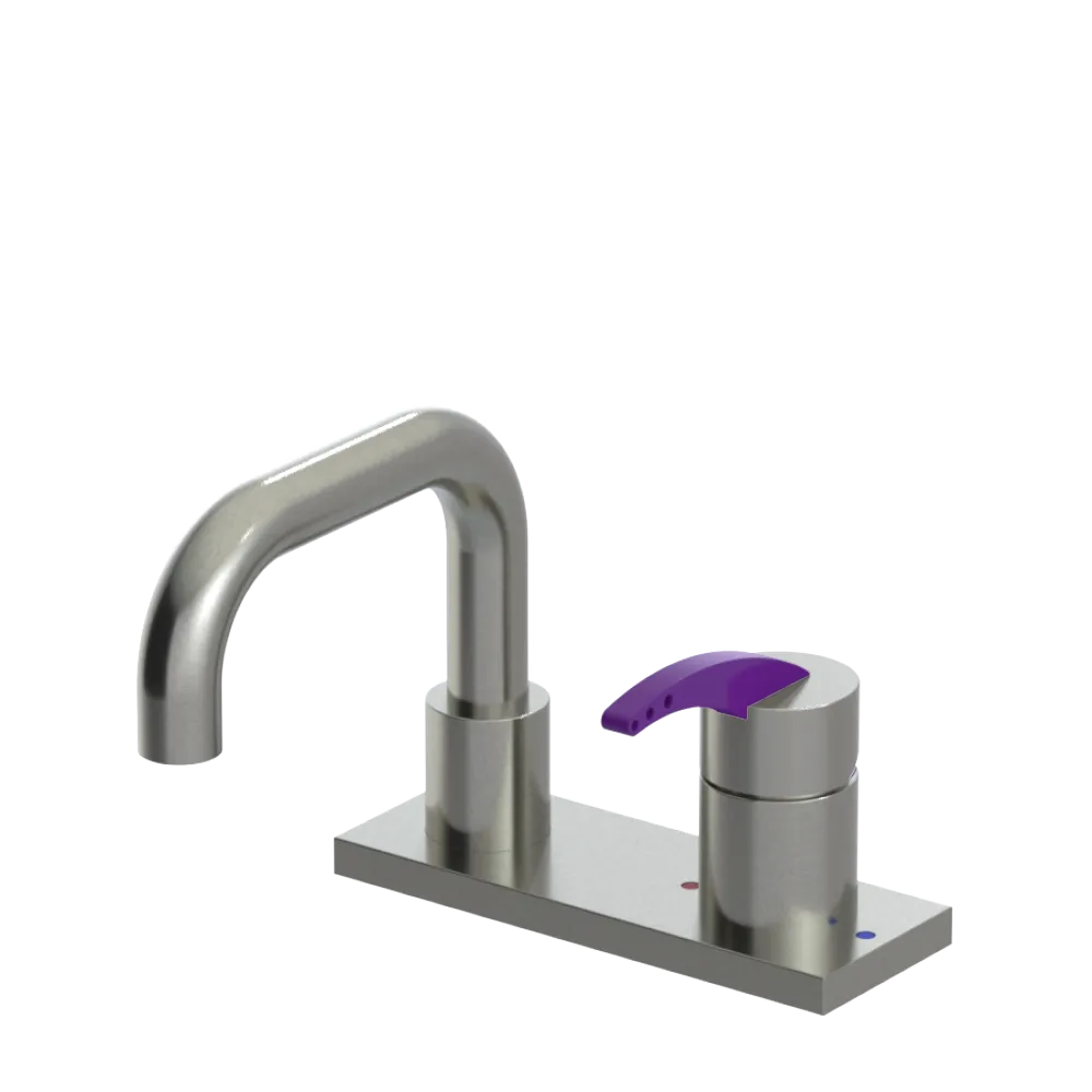 Rubinet 4" Centre Single Control Lav. Set. with Genesis spout (less drain) Satin Nickel