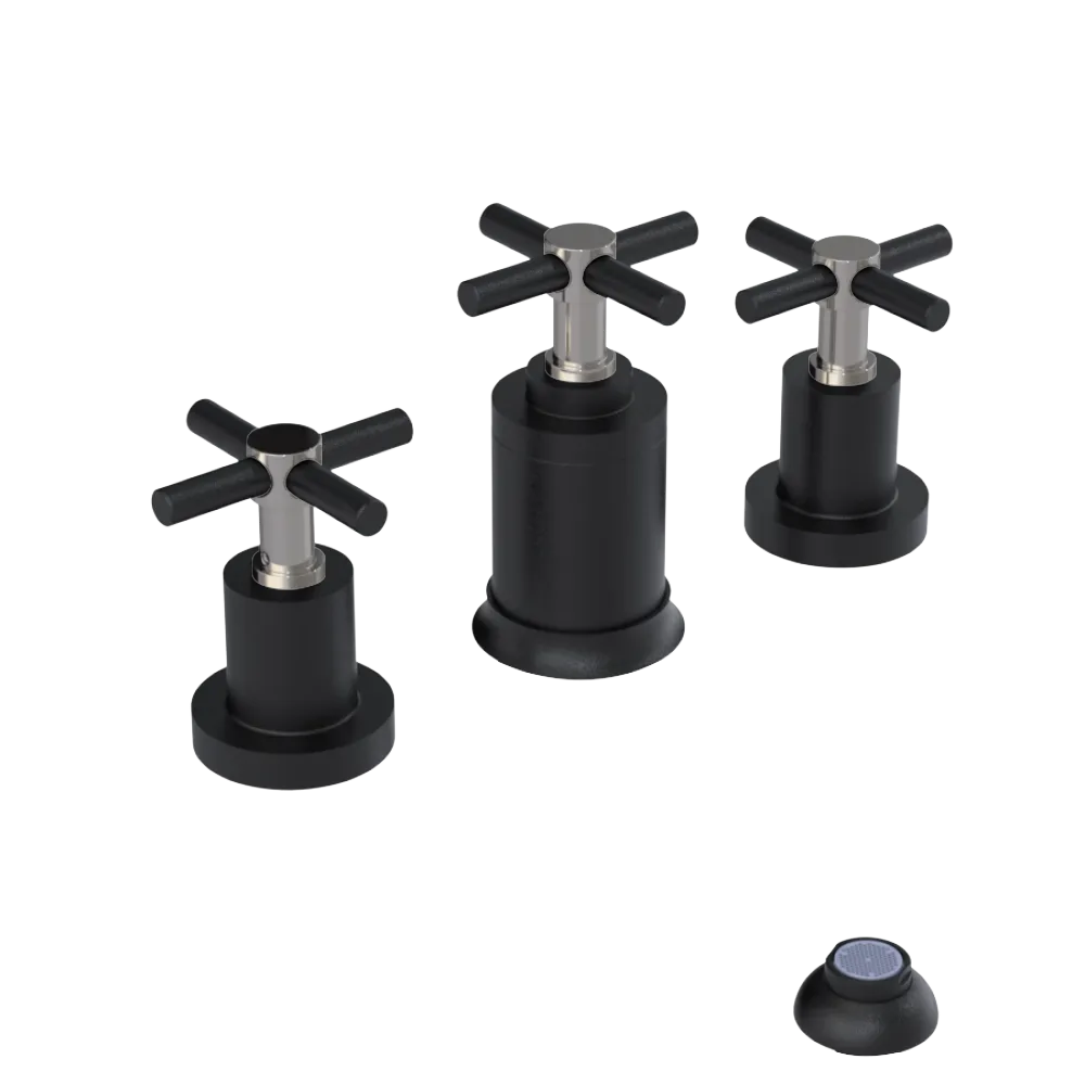 Rubinet Bidet Fitting with Spray, Diverter, and Vacuum Breaker (less drain) Matt Black
