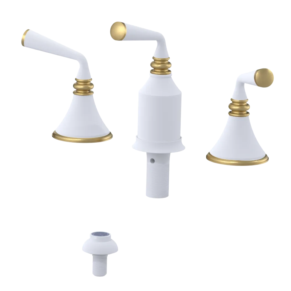 Rubinet Bidet Fitting with Spray, Diverter, and Vacum Breaker (Less Drain) Matt White