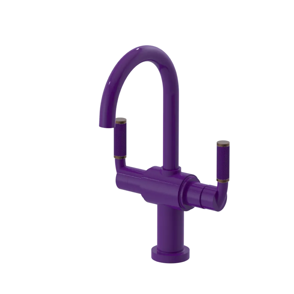 Rubinet Single Hole Dual Handle Lav. Set. (less drain) Purple Haze