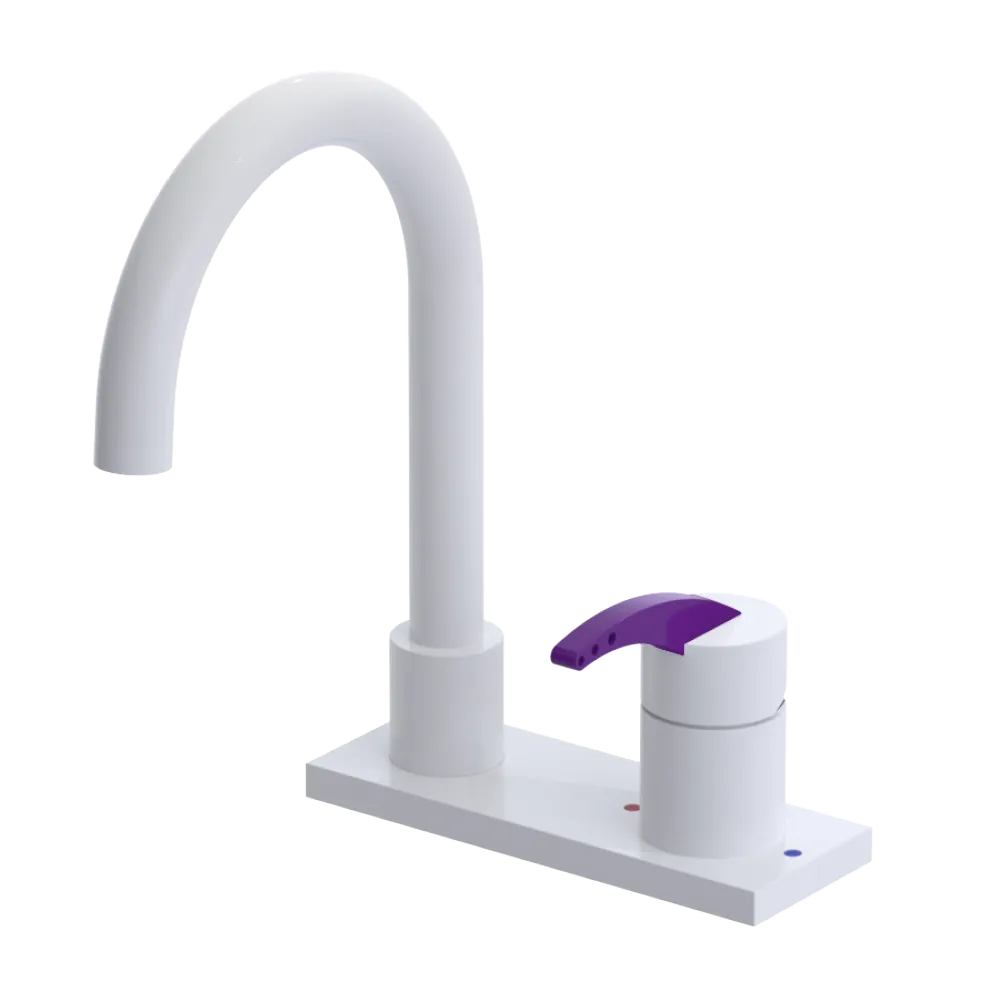 Rubinet 4" Centre Single Control Lav. Set. (less drain) White