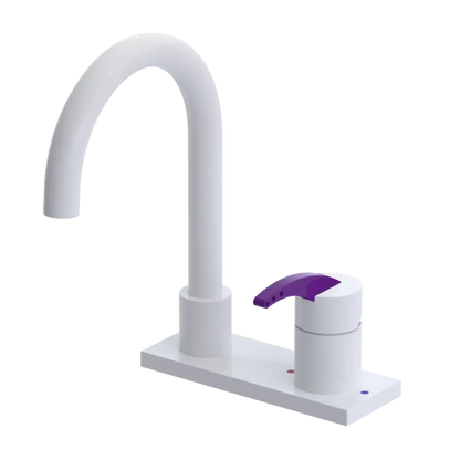 Rubinet 4" Centre Single Control Lav. Set. (less drain) White