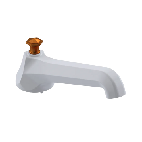 Rubinet Tub Filler Spout Deck Mount White