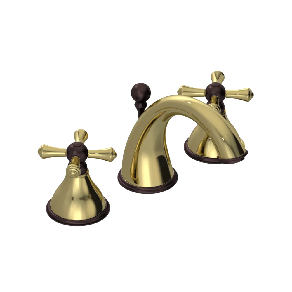 Rubinet Widespread Lav. Set. (less drain) Natural Brass