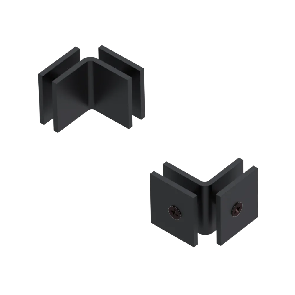 Rubinet 90 Glass to Glass Open Face Matt Black