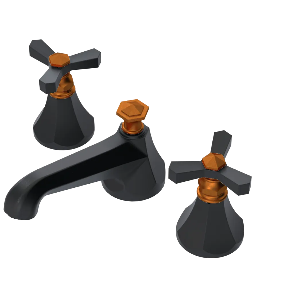 Rubinet Widespread Lav. Set. (less drain) Matt Black