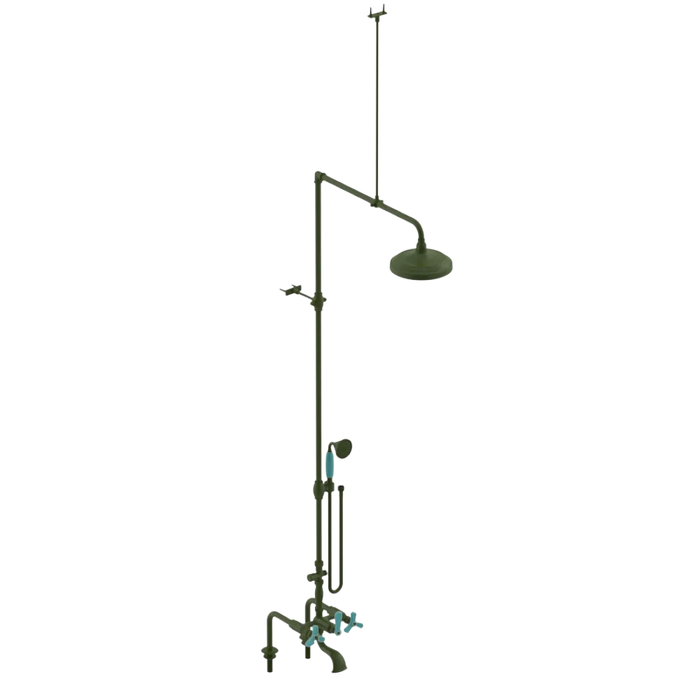 Rubinet Deck Mount Tub & Shower with Hand Held Shower Green Envy