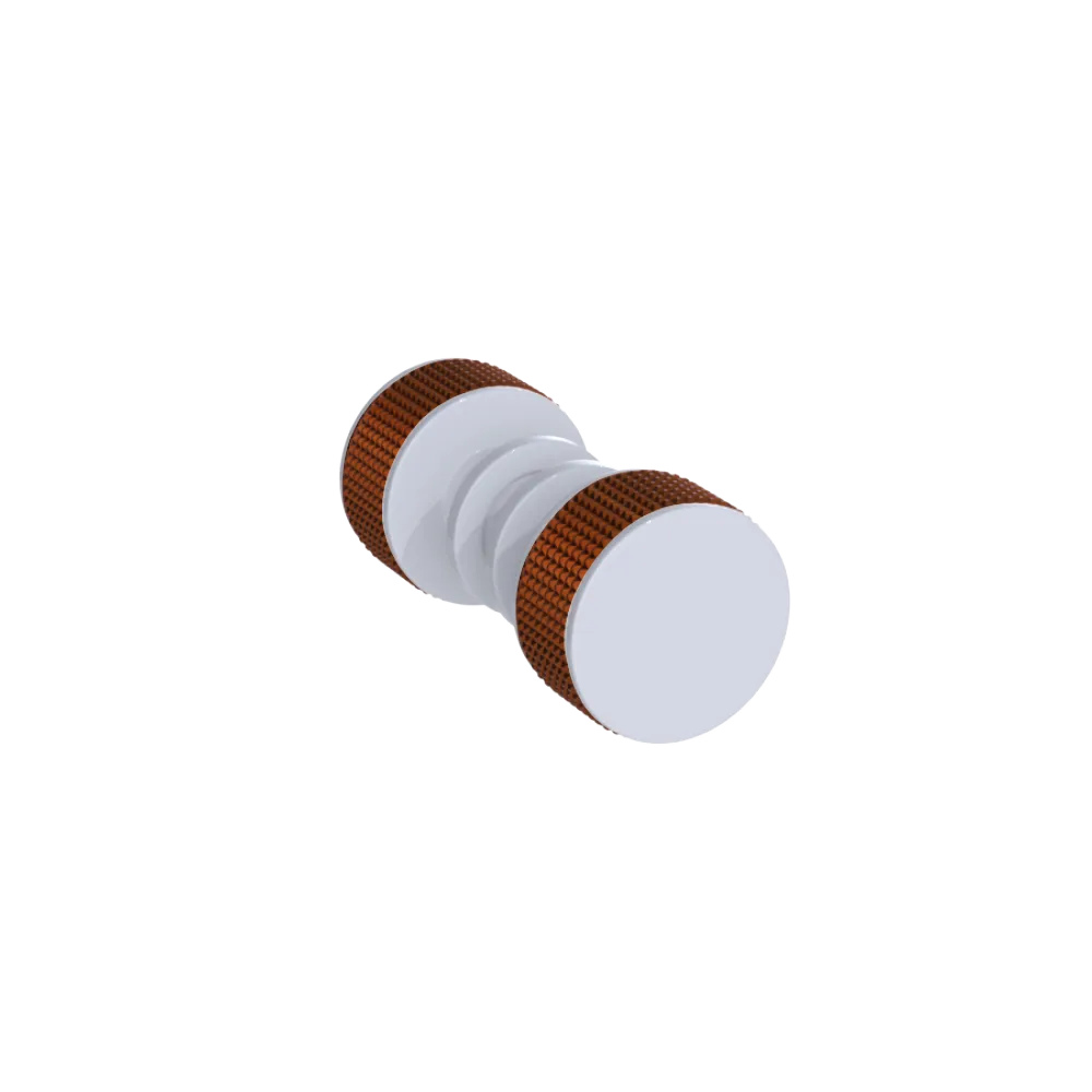 Rubinet Shower Door Knob (set) White