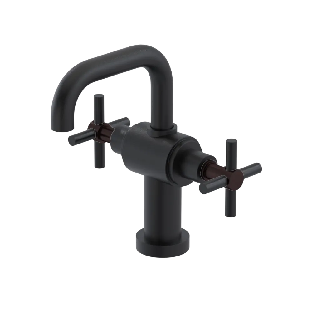 Rubinet Single Hole Dual Handle Lav. Set. (less drain) Matt Black