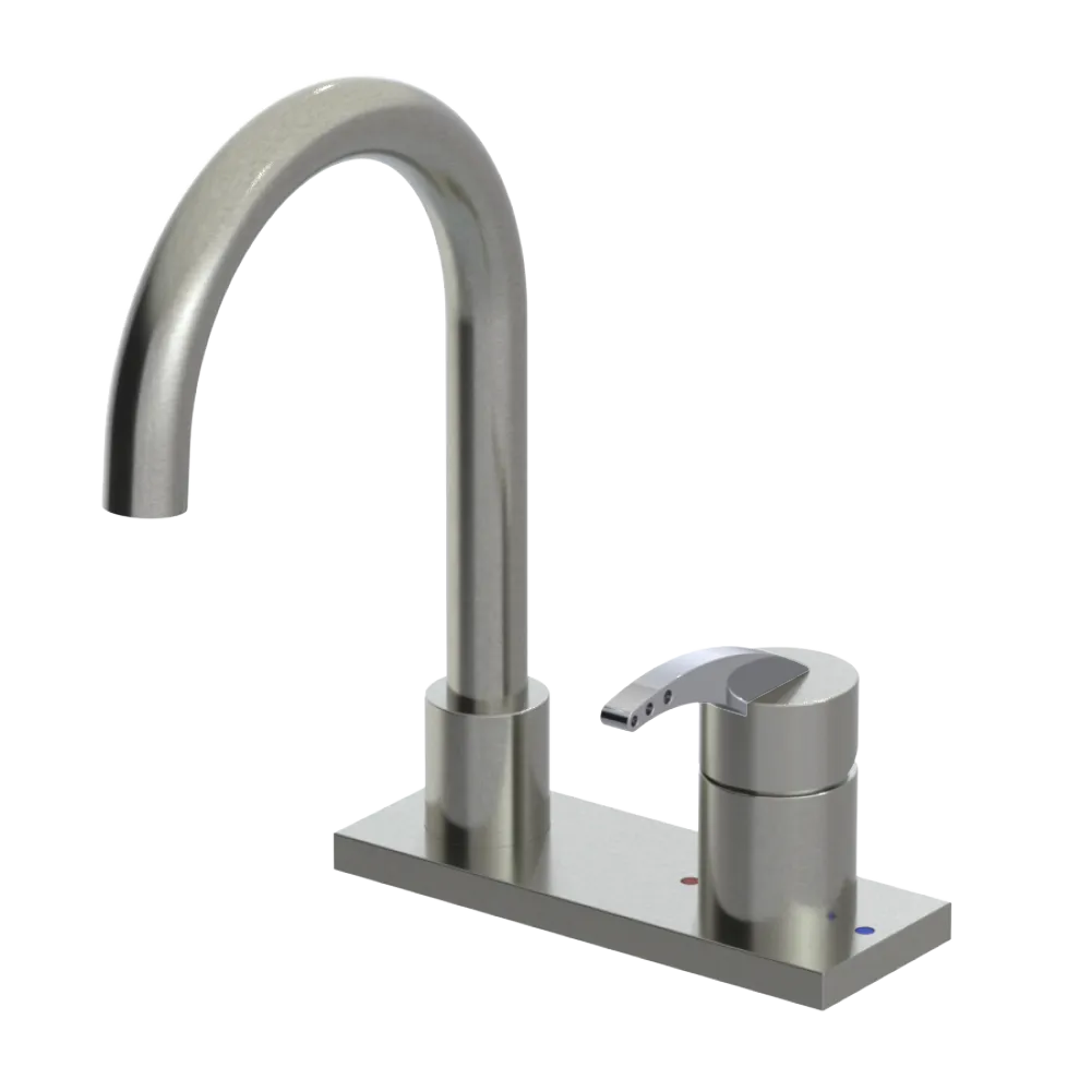 Rubinet 4" Centre Single Control Lav. Set. (less drain) Satin Nickel