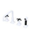 Rubinet Widespread Kitchen Set with Genesis Spout with Hand Spray White