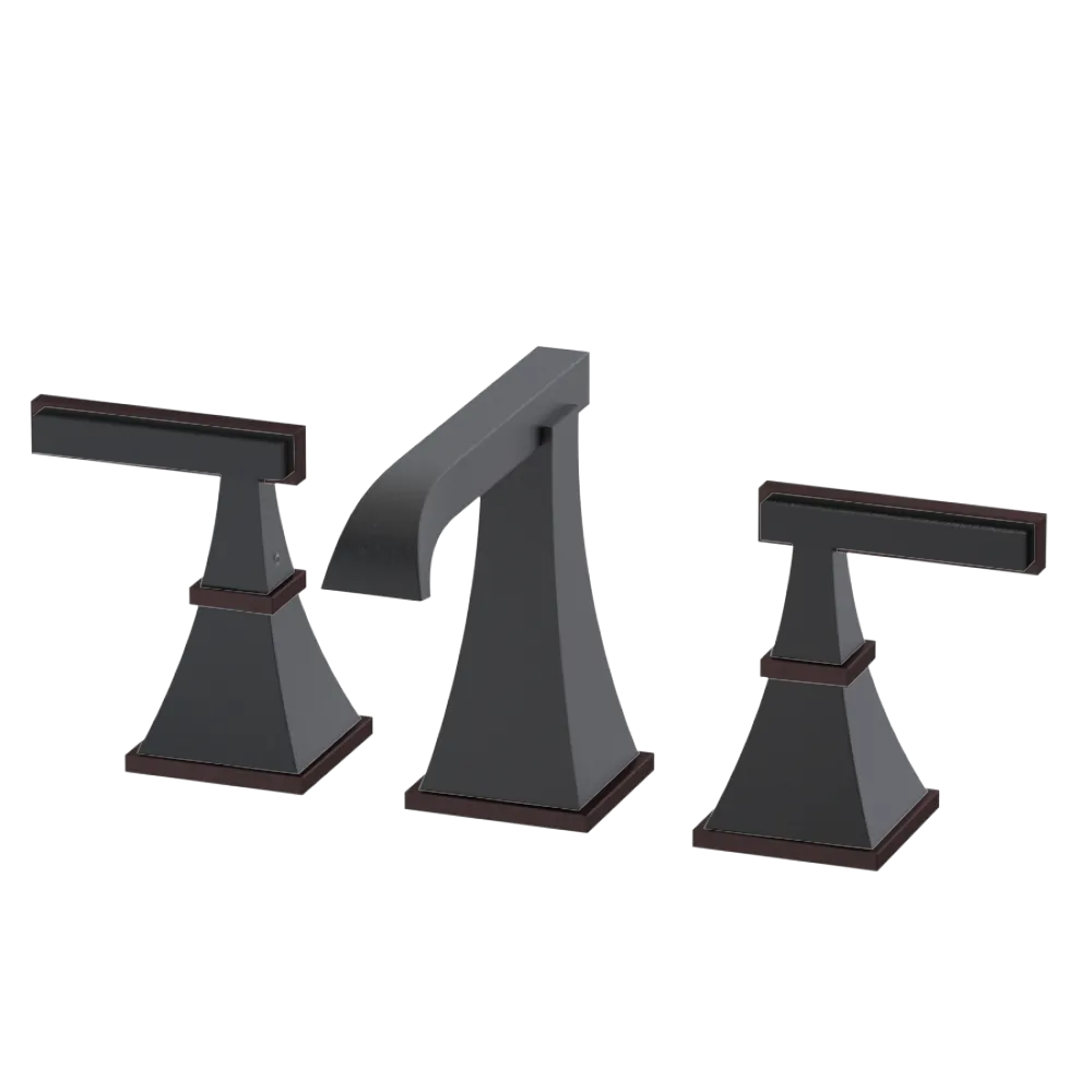 Rubinet Widespread Lav. Set. (less drain) Matt Black